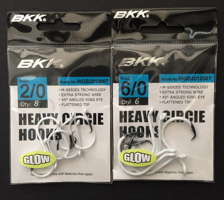 BKK Heavy Circle Hooks with UV Glow Finish - Size 6/0, 6 pieces – Mid Coast  Fishing Bait & Tackle