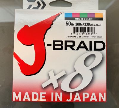 Daiwa - J-Braid X8 - (50 lb - 330Y) Multicolor [JB8U50-300MU